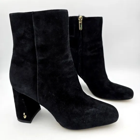 Sam Edelman Codie Booties, Black Suede, Women's Size 6.5