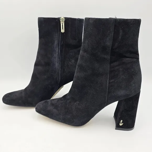 Sam Edelman Codie Booties, Black Suede, Women's Size 6.5