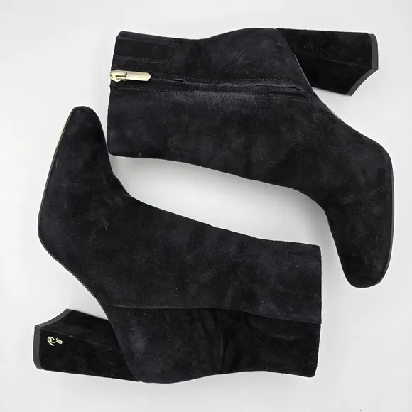 Sam Edelman Codie Booties, Black Suede, Women's Size 6.5