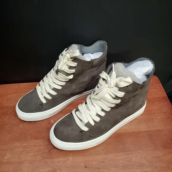 Sam Edelman Size 6 High Top Gray Pence Sneaker Casual Shoes