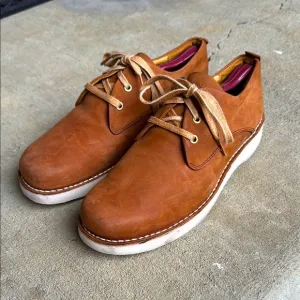 Samuel Hubbard mens 9.5 D brown suede derby comfort shoes EUC