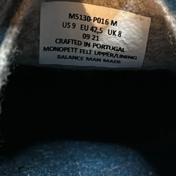 Samuel Hubbard Spring Back Royal Blue Felted Fleece Slip On Shoes Size 9