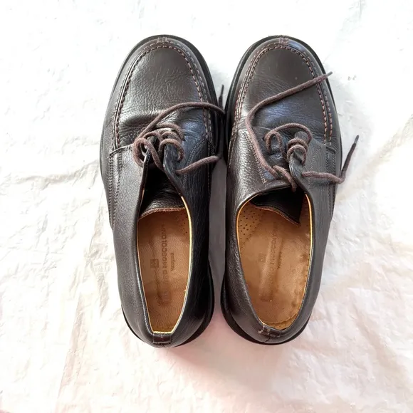 Sandro Moscoloni Vineyard Brown Leather Dress Shoes lace up SZ 7 Worn 1X Indoors