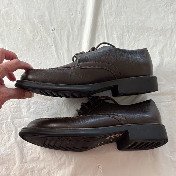 Sandro Moscoloni Vineyard Brown Leather Dress Shoes lace up SZ 7 Worn 1X Indoors