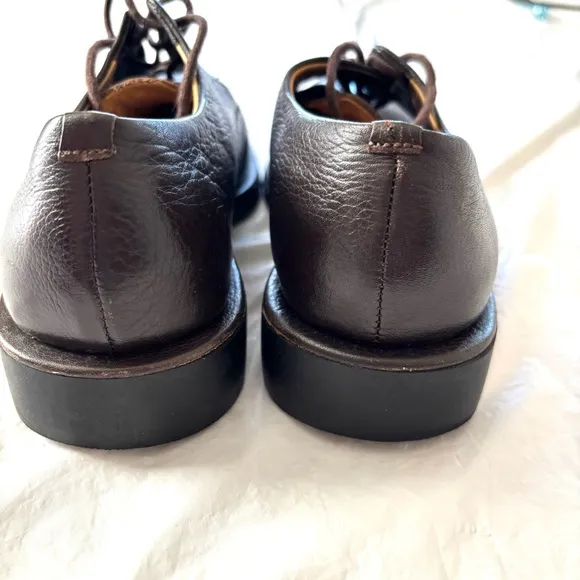 Sandro Moscoloni Vineyard Brown Leather Dress Shoes lace up SZ 7 Worn 1X Indoors