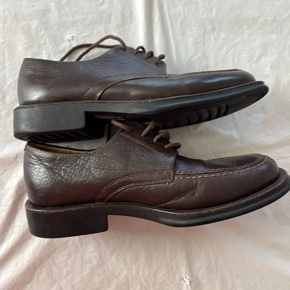 Sandro Moscoloni Vineyard Brown Leather Dress Shoes lace up SZ 7 Worn 1X Indoors