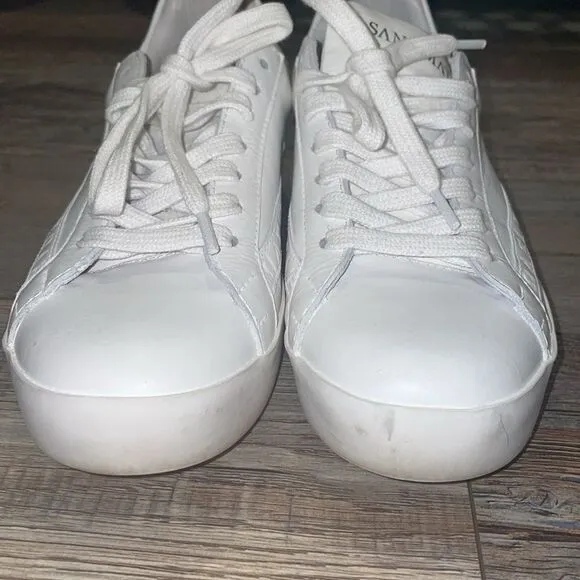 Sans Matin The LALA Greek Letters White Leather Platform Sneakers