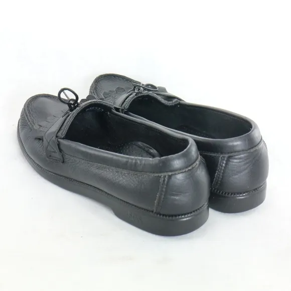 SAS Black Moc Toe Kilted Slip On Loafers Pair Sz 9.5 US Women Narrow