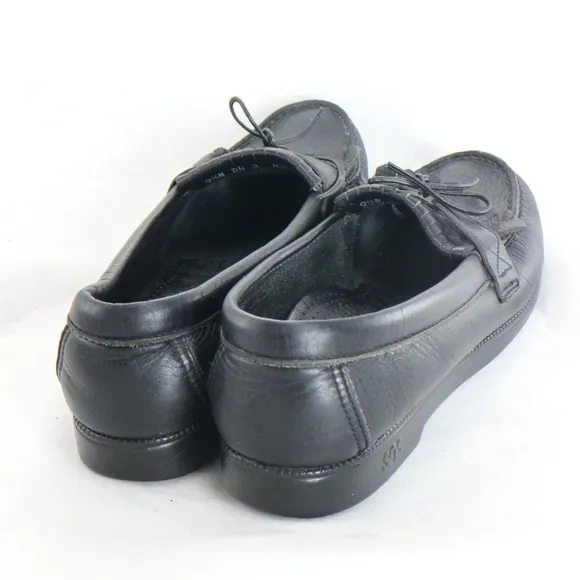 SAS Black Moc Toe Kilted Slip On Loafers Pair Sz 9.5 US Women Narrow