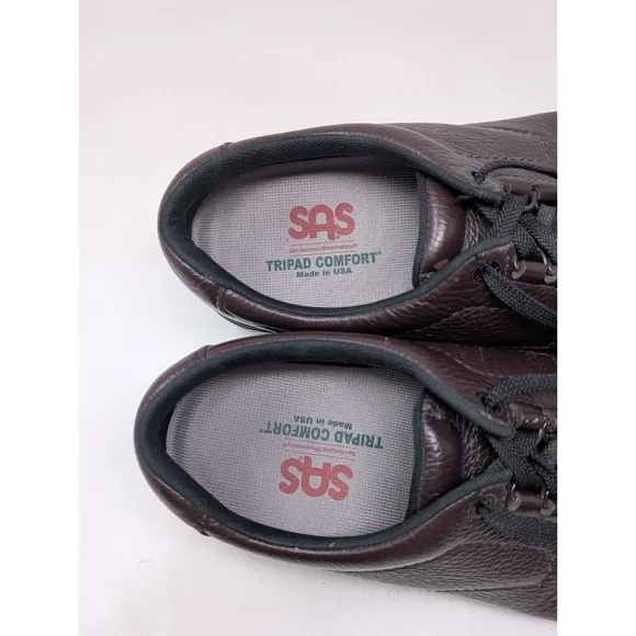 SAS Bout Time Men's Shoes Size 10 WW Wide Comfort Tripad Brown Leather Walking