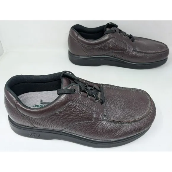 SAS Bout Time Men's Shoes Size 10 WW Wide Comfort Tripad Brown Leather Walking