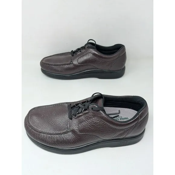 SAS Bout Time Men's Shoes Size 10 WW Wide Comfort Tripad Brown Leather Walking