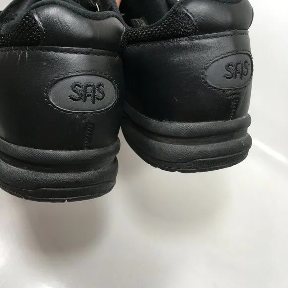 SAS Diabetic Womens Shoes TMV Comfort Walking Two Strap Black Leather Suede 12 N