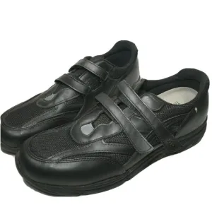 SAS Diabetic Womens Shoes TMV Comfort Walking Two Strap Black Leather Suede 12 N
