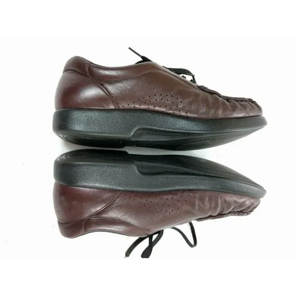 SAS Leather Burgundy Moc Toe Wedge Tri-pad 8