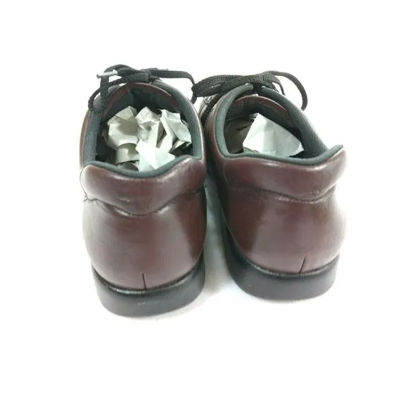 SAS Leather Burgundy Moc Toe Wedge Tri-pad 8