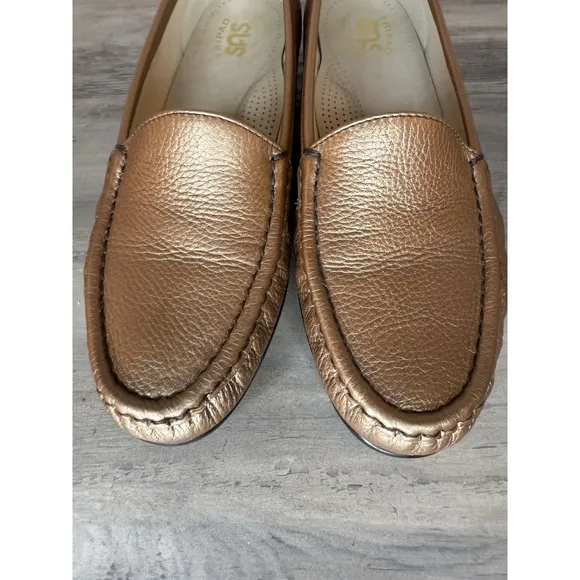 SAS Moc Loafers Shoes Slip On Women Sz 8.5 M Tripad Comfort Leather Bronze Brown
