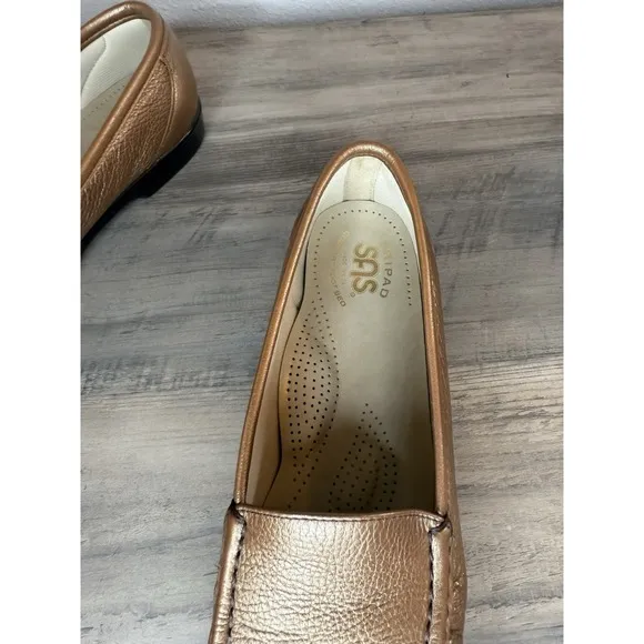 SAS Moc Loafers Shoes Slip On Women Sz 8.5 M Tripad Comfort Leather Bronze Brown