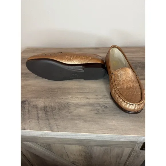 SAS Moc Loafers Shoes Slip On Women Sz 8.5 M Tripad Comfort Leather Bronze Brown