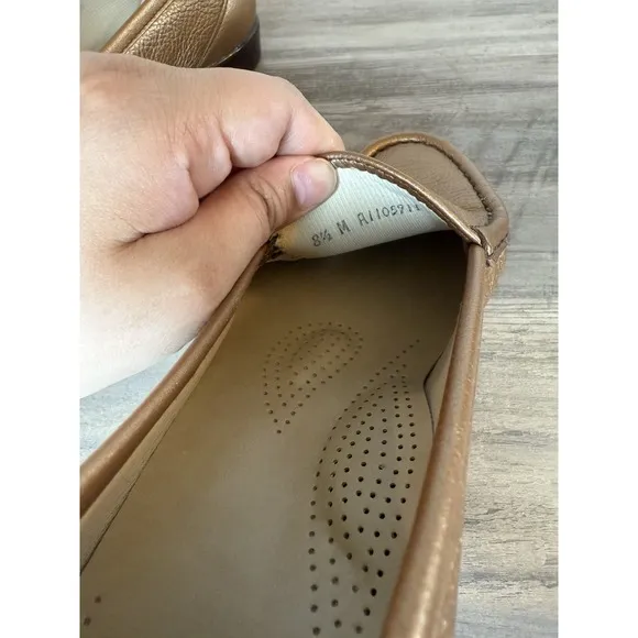 SAS Moc Loafers Shoes Slip On Women Sz 8.5 M Tripad Comfort Leather Bronze Brown