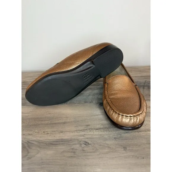 SAS Moc Loafers Shoes Slip On Women Sz 8.5 M Tripad Comfort Leather Bronze Brown