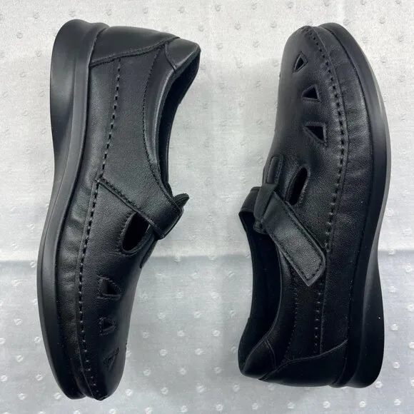 SAS Roamer TriPad Comfort Shoes Womens 6.5M Black Leather Mary Jane Low top USA
