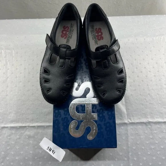 SAS Roamer TriPad Comfort Shoes Womens 6.5M Black Leather Mary Jane Low top USA