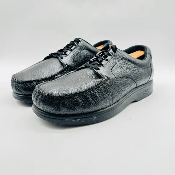 SAS Shoes Mens 9 WW Black Pebbled Leather Bout Time Oxford Comfort Sneakers