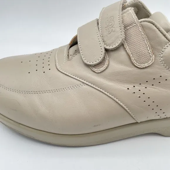 SAS  Tripad Comfort Shoes Men's Size 11 WW Cream Leather Hook &amp; Loop Shoes