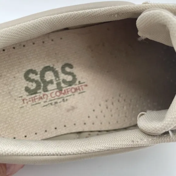SAS  Tripad Comfort Shoes Men's Size 11 WW Cream Leather Hook &amp; Loop Shoes