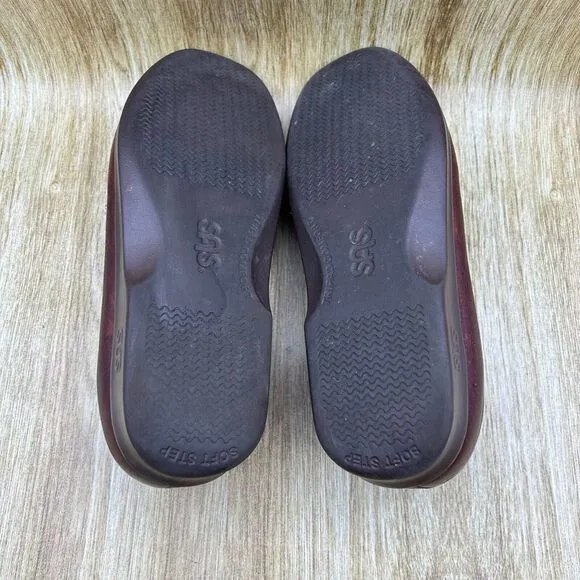 SAS Twin Mulch Women's Size 11 WW Brown Leather Walking Shoes Sneakers Slip‎ On