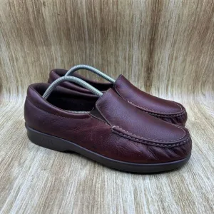 SAS Twin Mulch Women's Size 11 WW Brown Leather Walking Shoes Sneakers Slip‎ On