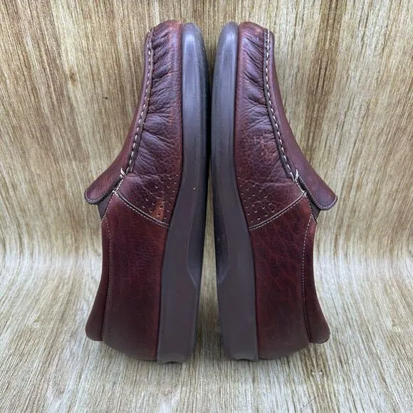 SAS Twin Mulch Women's Size 11 WW Brown Leather Walking Shoes Sneakers Slip‎ On