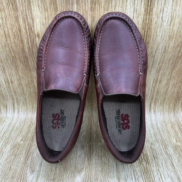 SAS Twin Mulch Women's Size 11 WW Brown Leather Walking Shoes Sneakers Slip‎ On