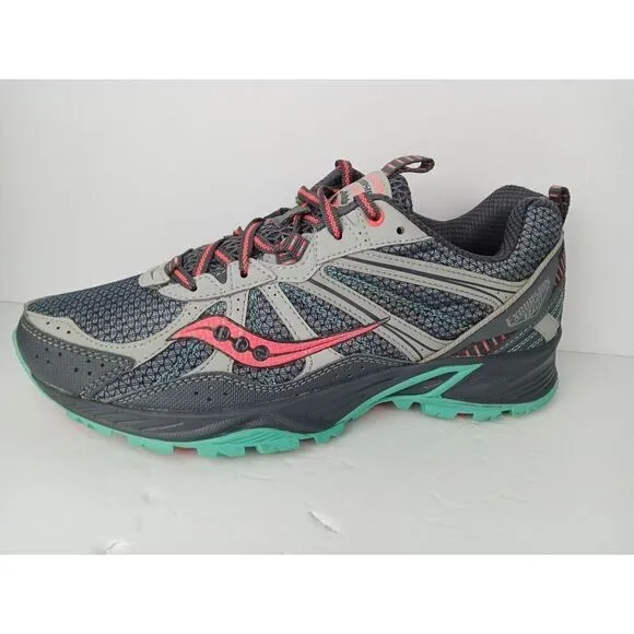 SAUCONY Excursion TR8 Women’s Trail Running Shoes 10 Gray Aqua Pink S15203-4
