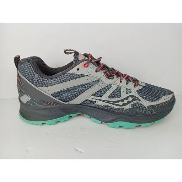 SAUCONY Excursion TR8 Women’s Trail Running Shoes 10 Gray Aqua Pink S15203-4