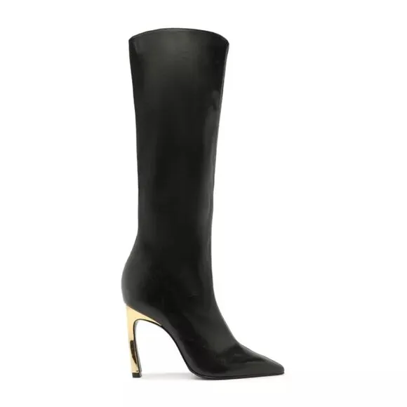 Schutz Cate Curve Pointed Toe High Heel Boots