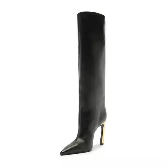 Schutz Cate Curve Pointed Toe High Heel Boots