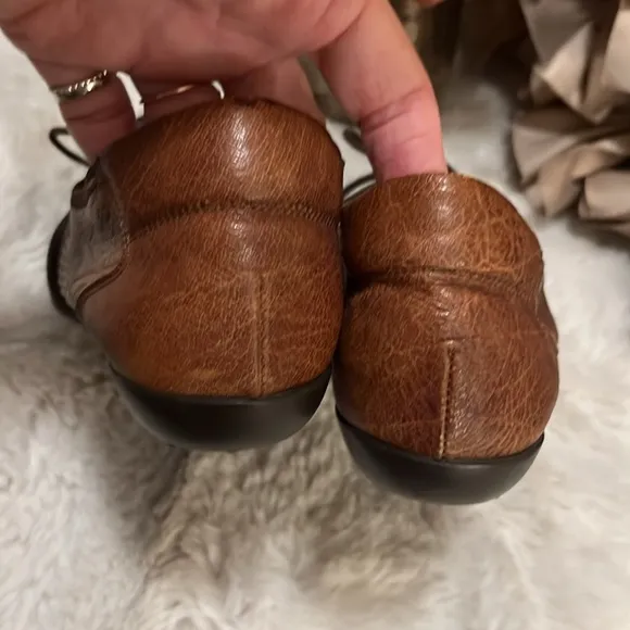 Sesto Meucci Italy Brown Leather Lace Up Walking Shoes