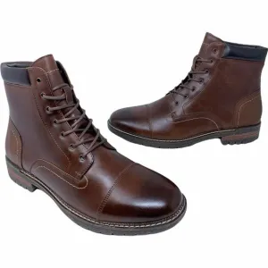 Seven 91 Mens Ankle Boots Brown Lace Up Cap Toe Stitching Fleece 12 EUR 45 New