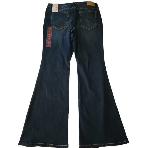 Seven7 Ladies Slimming Silhouette Premium Soft Stretch Denim Slim Flare Jean 14