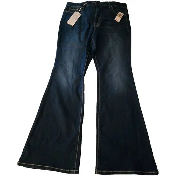 Seven7 Ladies Slimming Silhouette Premium Soft Stretch Denim Slim Flare Jean 14