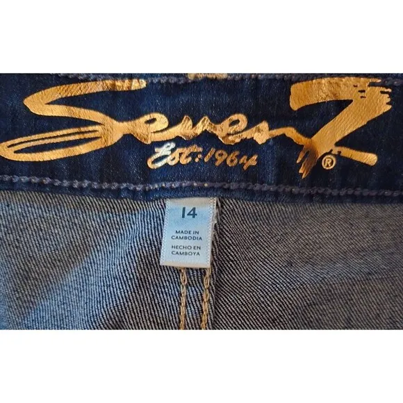 Seven7 Ladies Slimming Silhouette Premium Soft Stretch Denim Slim Flare Jean 14
