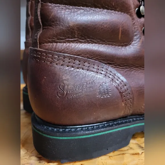 Sheboygan Footwear Steel Toe Brown Leather Work Boots Men's Size 10 Wide USA…
