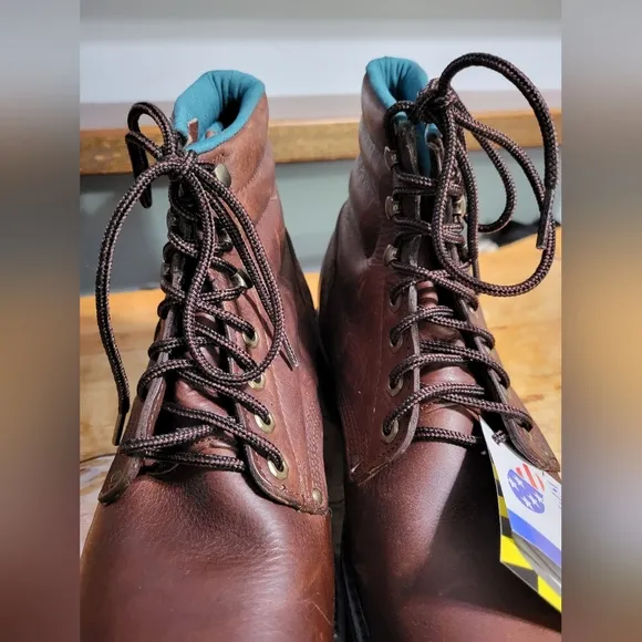 Sheboygan Footwear Steel Toe Brown Leather Work Boots Men's Size 10 Wide USA…