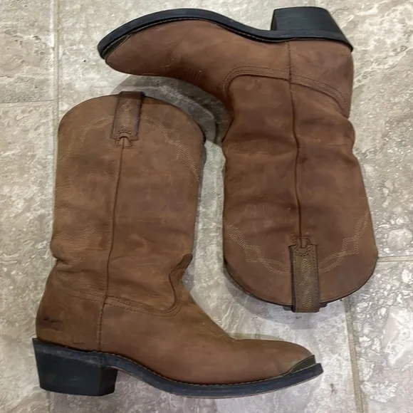 SHYANNE WOMEN'S BROWN SLOUCH WESTERN BOOTS - MEDIUM TOE SZ 7.5