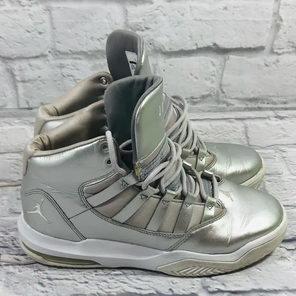 Silver Jordan Max Aura SE High Top Sneakers