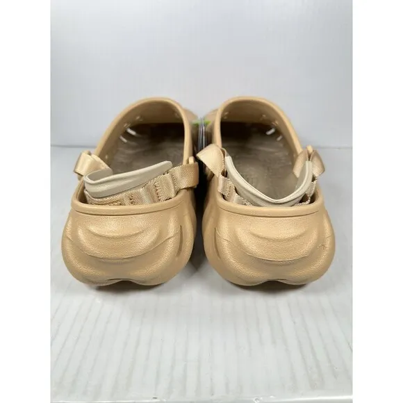 Size 10 Crocs Echo Mens Slip On Clogs Shoes Wheat Beige Comfort 207937-209 NEW