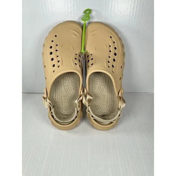 Size 10 Crocs Echo Mens Slip On Clogs Shoes Wheat Beige Comfort 207937-209 NEW