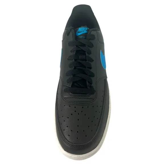 Size 10- Nike Court Vision Next Nature Low Black Laser Blue-DH2987-005
